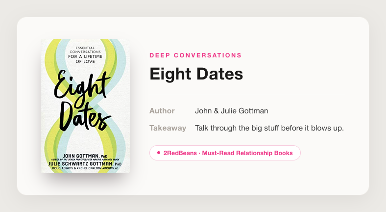 Eight Dates · 2RedBeans Must-Read Relationship Books
